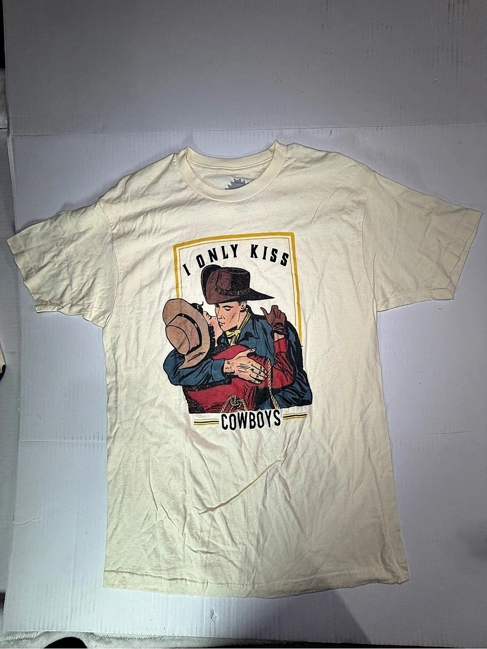 Graphic Cowboy Short Sleeve Tee I Only Kiss Cowboys
